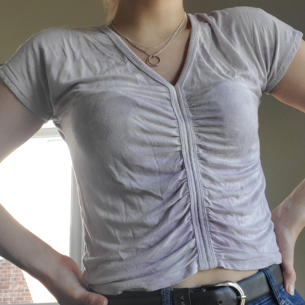 Lilac Ruched Tee